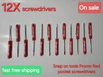 12 Snap On Tools Screwdrivers Per Order . Red Pocket Magnet Ends. Fixed Price $22.95.
