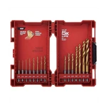 Milwaukee Shockwave Red Helix Titanium Drill Bit Set 15 Piece Gold. Fixed Price $20.00.