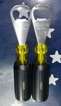 Two Stanley Vinyl Grip Screwdriver Style Bottle Opener #66-000 Great Gift Idea. Fixed Price $23.95.