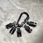 Milwaukee Bit Holder 6-PIECE Set Carabiner Keychain Black/red 48-32-4507. Fixed Price $17.00.