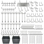 Frimoony Pegboard Hooks Assortment With Bins, Locks, For Argent. Fixed Price $28.58.