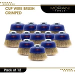 4" Crimped Wire Cup Wheel Brush Set For Grinder, 5/8"-11 Threaded Arbor: 12 Pack. Fixed Price $38.84.