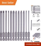 Rocaris 12-PIECE 1/4 Inch Magnetic Screwdriver Bit Set S2 Steel & Durable. Fixed Price $21.99.
