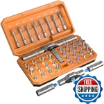 Veysmou 42-IN-1 Magnetic Ratchet Screwdriver Set With Detachable T-handle & Case. Fixed Price $46.48.
