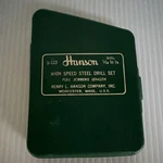 Vintage Hanson S-113 Steel Drill Bit Set Piece Silver Green. Fixed Price $29.99.