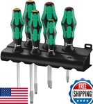 Wera Kraftform Plus 334 SK/6 Screwdriver Set, Lasertip, 6-P W/ Rack. Fixed Price $103.25.