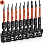 10-PACK Triangle Screwdriver Bits Set (TA12-TA30) Magnetic S2 Alloy Steel. Fixed Price $14.99.