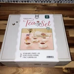 Members Mark Porcelain Tea Set 15 Piece Pretend Play With Carrying Case, White. Fixed Price $20.00.