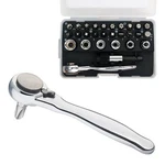 1/4 Mini Ratchet Set 28PCS Right Angle Screwdriver And Bit With Metric Socket. Fixed Price $23.64.