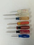 Older Pocket Screwdrivers & Scratch Awl - Craftsman, Stanley, Husky. Fixed Price $8.95.