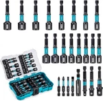 24PCS Magnetic Nut Driver Set, Impact Drill Bit 1/4", Metric And S.... Fixed Price $40.91.