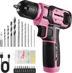 Pink Cordless Drill Set, 8V Impact Driver With 53PCS Bit 2.0AH Electr. Fixed Price $43.99.