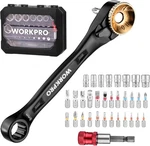 Workpro 34PC Offset Ratcheting Screwdriver Low Profile Wrench Bit Socket. Fixed Price $24.99.