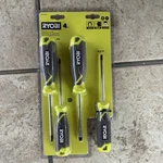 Ryobi 4-PIECE Magnetic Screwdriver Set PH1 PH2 Slotted 1/4 3/16 RHSDS02. Fixed Price $15.00.