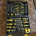 Precision Pro-screw 18-PIECE Screwdriver Set W/ Bits, Case, Black/yellow T10. Fixed Price $30.00.