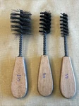 Round Pipe Wire Brushes Lot Of - 1/2 3/4 7" Wooden Handles. Fixed Price $16.87.