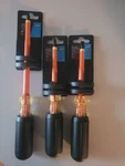 Ideal Insulated Screwdriver Set, Slotted/phillips/square 3 Pcs. Fixed Price $49.00.