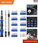 Blue Precision Screwdriver Set - 60 In 1, Alloy Steel, Ergonomic, Portable. Fixed Price $18.99.
