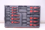 Snap On Tools SGDXW120BR 12PC (11PC) Screwdriver Set Red Factory Error. Fixed Price $220.00.