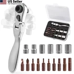 Cotouxker Mini Ratchet Screwdriver Set, Right Angle Silver. Fixed Price $15.65.