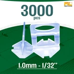 Tile Leveling System 1/32" (1.0MM) Clips 3000 Pcs Bulk Pack Pro Finish. Fixed Price $99.99.