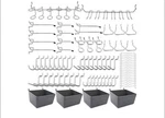 Frimoony Pegboard Hooks: 80PCS Assortment With Bins & Locks-new A17. Fixed Price $12.58.