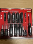 Husky 14 Pc Screwdriver Set With Magnetic Tips Comfort Grip Handle 1009 484 403. Fixed Price $30.00.