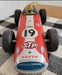Okuma Seisakusho Japan Battery Operated Tin Hi Speed Racer Lotus Stp Good Cond. Fixed Price $41.01.