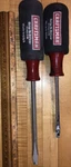 Pair Craftsman Grip-n-drive Screwdrivers Rotating 41745 Usa Flat Blade. Fixed Price $24.00.