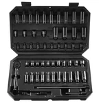 Skyshalo 1 4 Impact Sockets Set 6 Point Drive Bit Ratchet Tool Kit Case 55PC. Fixed Price $44.13.