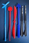 6 Vintage Airplane Twa Pan American Airlines Royalty Swizzle Stir Sticks. Fixed Price $11.00.