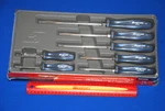 Snap-on New Ships For Free 7 Power Blue Hard Grip Combination Screwdriver Set. Fixed Price $284.32.