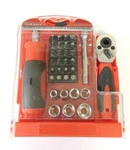 Handy 34PC Ratcheting Tool Set With Stubby Handle Socket Bits Driver. Fixed Price $24.00.