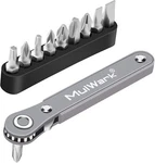 Mulwark 11PC Right Angle Screwdriver 1/4 Mini Ratchet Wrench Grey, Black. Fixed Price $23.80.