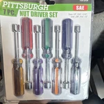 Pittsburgh 7 Pc. Nut Driver Set Sae Chrome-plated Color-coded Handles. Fixed Price $19.40.