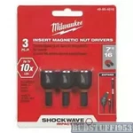 Milwaukee 49-66-4516 Shockwave 7/16 Insert Nutdriver Set (3 Pk) Free Shipping. Fixed Price $5.49.