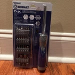 Kobalt 25PC Multi-bit Telescoping Ratchet Screwdriver Set,nylon Storage Pouch. Fixed Price $23.50.