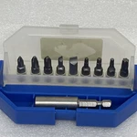 (10) Piece Qualtool 2001 Pocket Driver Bit Set 1/4, Slotted, Phillips, Star, Usa. Fixed Price $14.99.
