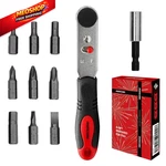 Ironcube Angle Ratchet Screwdriver Set: 10 Piece Magnetic Small, Red, Black. Fixed Price $7.50.