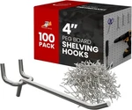 100 Pack Shelving Hooks 4" Length Metal Pc, Silver. Fixed Price $41.16.