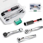 Geinxurn Mini Ratchet Wrench& Bit Holder Set Pcs, 1/4" Drive Handle. Fixed Price $32.14.