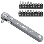 Mulwark 20PC 1/4 Ultra Low Profile Mini Ratchet Wrench Close Quarters Grey. Fixed Price $25.90.
