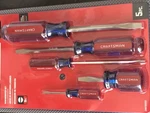 Craftsman 5 Piece Screwdriver Set, Slotted / Flat Head New. Fixed Price $14.00.