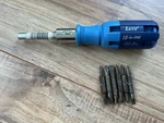 Lutz 15 One Ratcheting Screwdriver, Blue, Complete. Fixed Price $9.48.