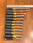 Lot Of 13- Vintage Klein Tools 9 Nut 2 Multi-bit Screwdrivers,. Fixed Price $55.00.