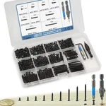 440PCS Flat Head Phillips Wood Screws Assortment Kit, Carbon Steel Self-tappi.... Fixed Price $13.16.