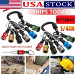 12PCS 1/4" Hex Shank Quick Release Keychain Screwdriver Drill Bit Holder Set. Fixed Price $19.15.