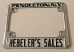 Hebeler's Sales Motorcycle Dealership Booster License Plate Frame Pendleton Ny. Fixed Price $59.99.