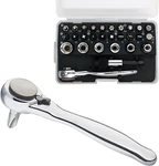 Sharden 1/4 Mini Ratchet Set 28PCS Right Angle Screwdriver And Bit With Metric. Fixed Price $23.99.