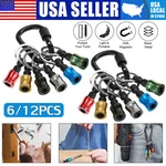 6/12PCS Portable 1/4" Hex Shank Screwdriver Bits Holder Set W/ Black Carabiner. Fixed Price $15.62.